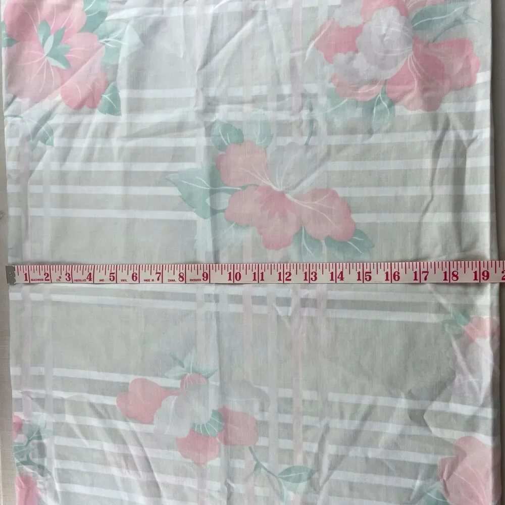 Vintage JCPenney Double/Full 4 Piece Sheet Set Floral Pastels 1980’s Pink Green
